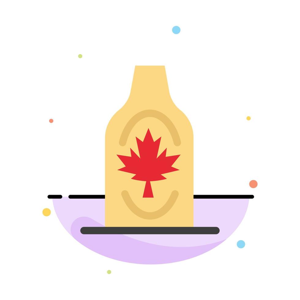 Bottle Autumn Canada Leaf Maple Abstract Flat Color Icon Template vector