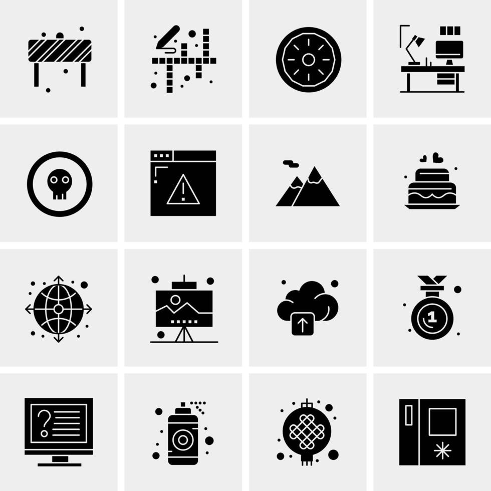 16 iconos de negocios universales vector ilustración de icono creativo para usar en proyectos relacionados con la web y dispositivos móviles