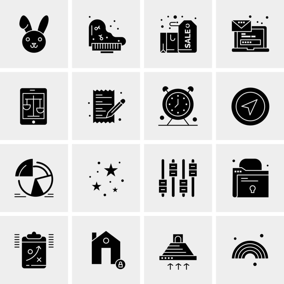 16 iconos de negocios universales vector ilustración de icono creativo para usar en proyectos relacionados con la web y dispositivos móviles