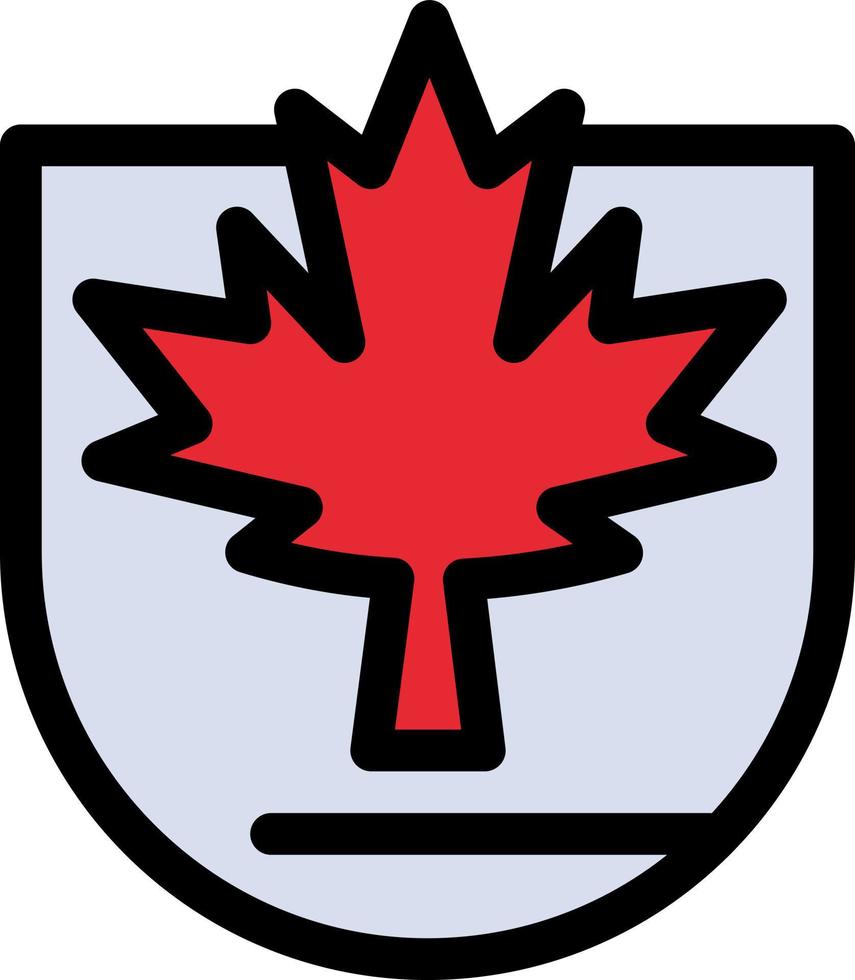 Security Leaf Canada Shield  Flat Color Icon Vector icon banner Template