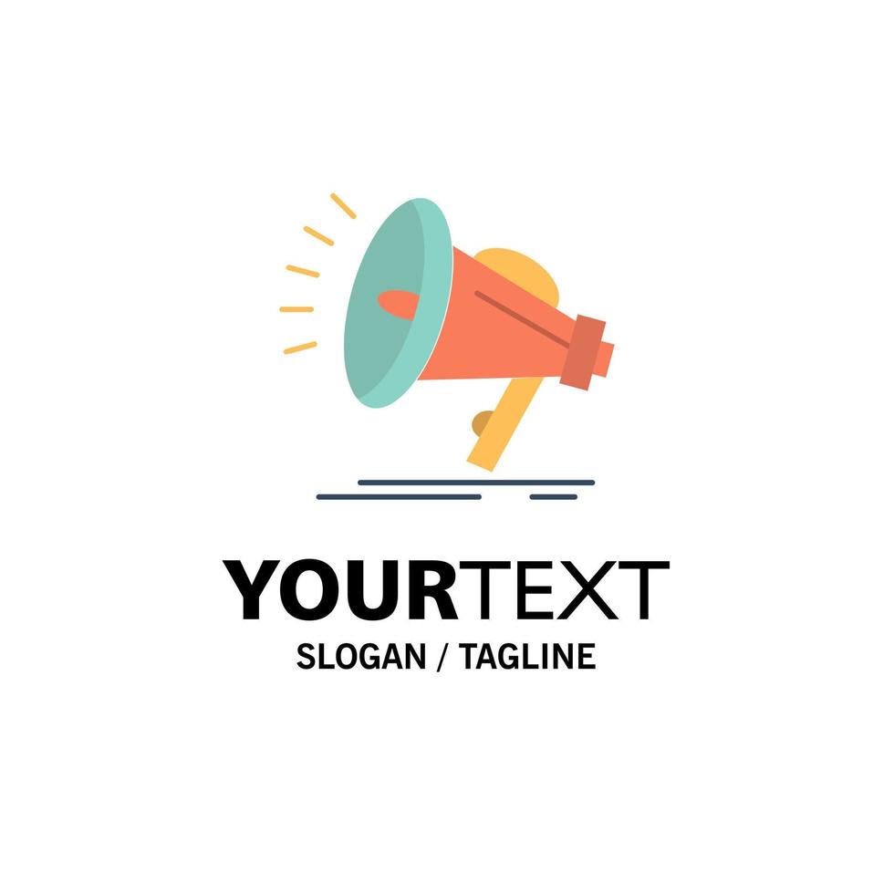 Speaker Loud Audio Voice Business Logo Template Flat Color vector