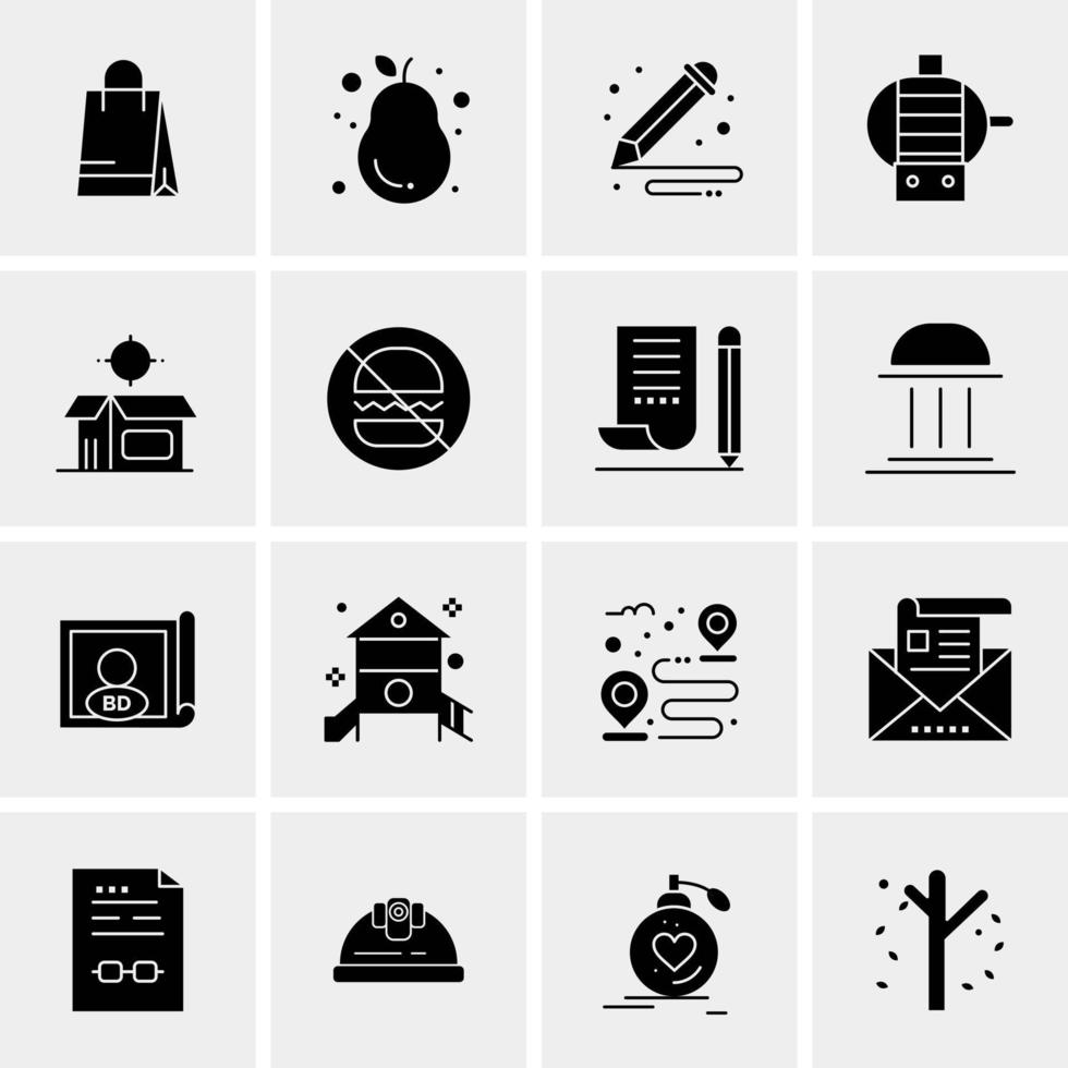 16 iconos de negocios universales vector ilustración de icono creativo para usar en proyectos relacionados con la web y dispositivos móviles