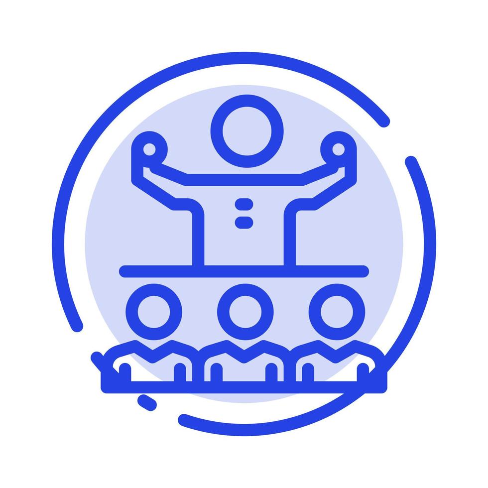 Encourage Growth Mentor Mentorship Team Blue Dotted Line Line Icon vector