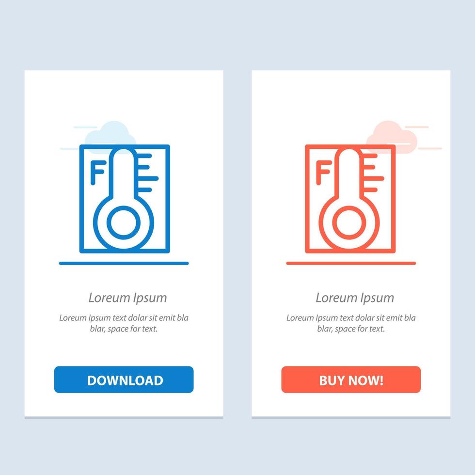 Cloud Light Rainy Sun Temperature  Blue and Red Download and Buy Now web Widget Card Template vector