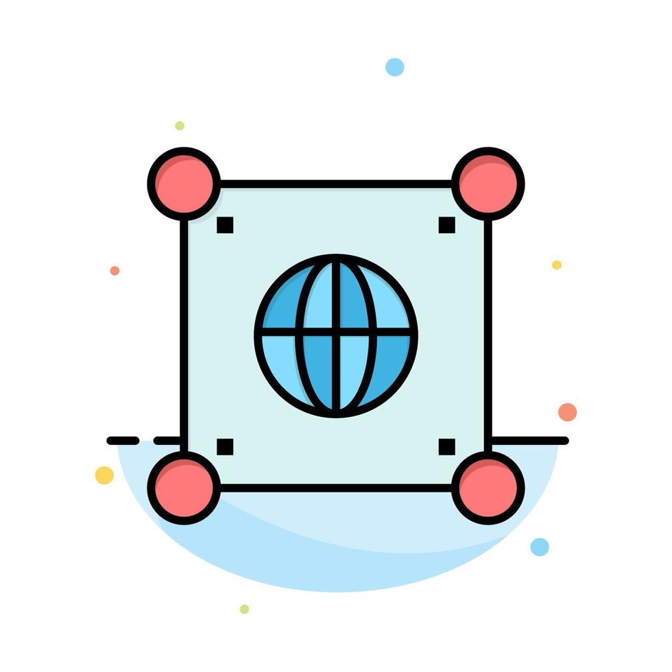 Globe Global World Science Abstract Flat Color Icon Template vector
