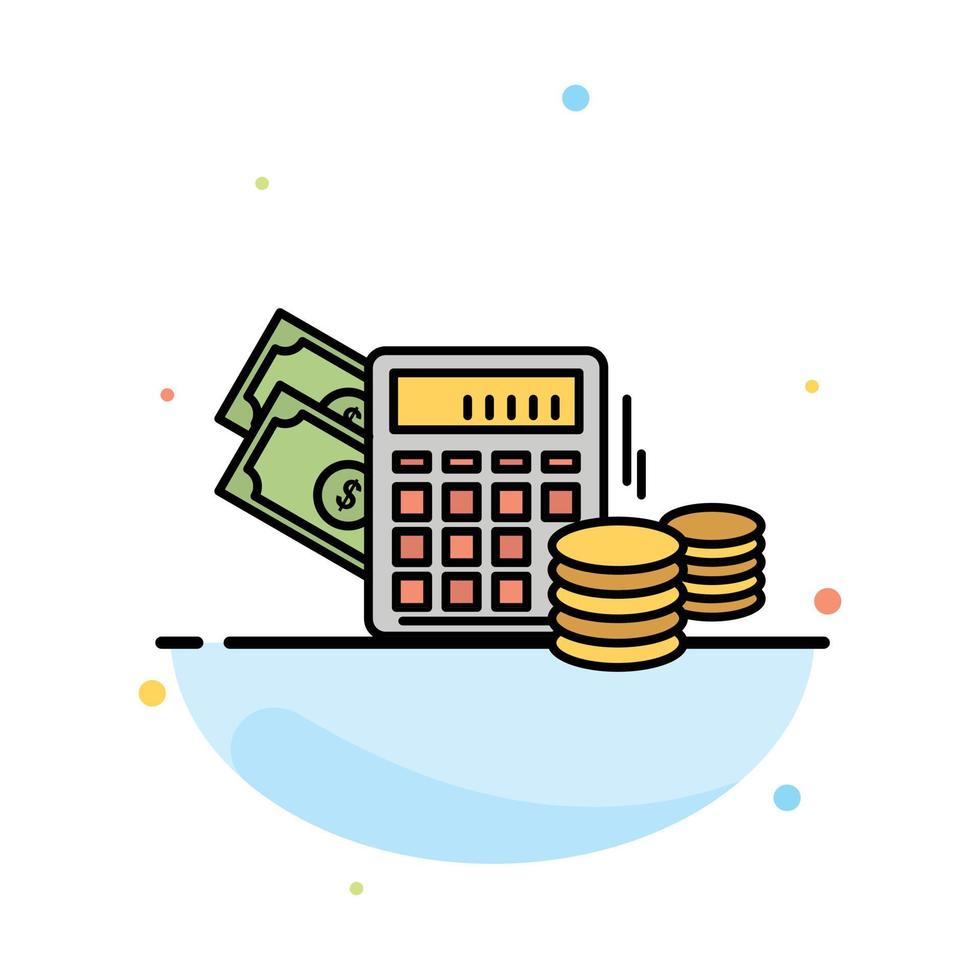 Money Dollar Calculator Balance Abstract Flat Color Icon Template vector