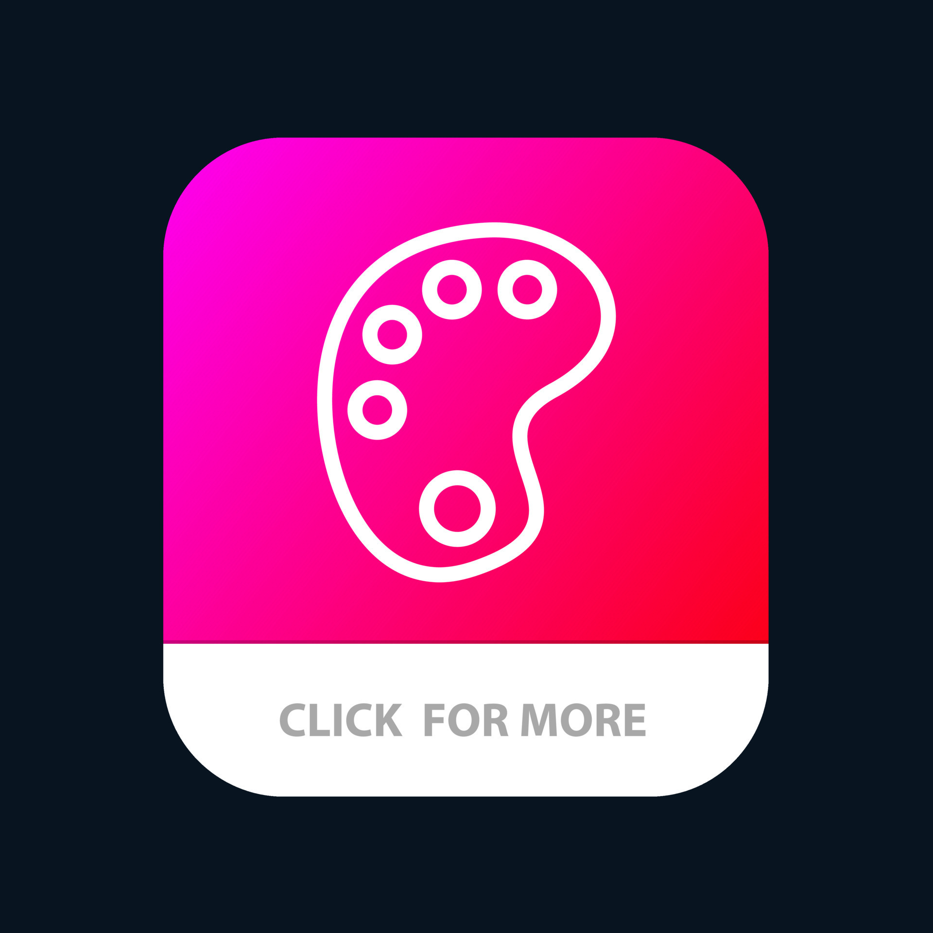 Drawing Education Paint Mobile App Button Android and IOS Line Version