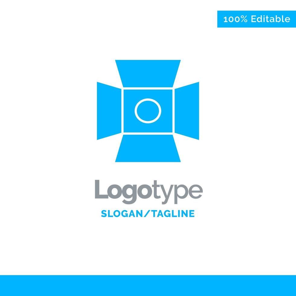 Light Photo Photography Studio Blue Solid Logo Template Place for Tagline vector
