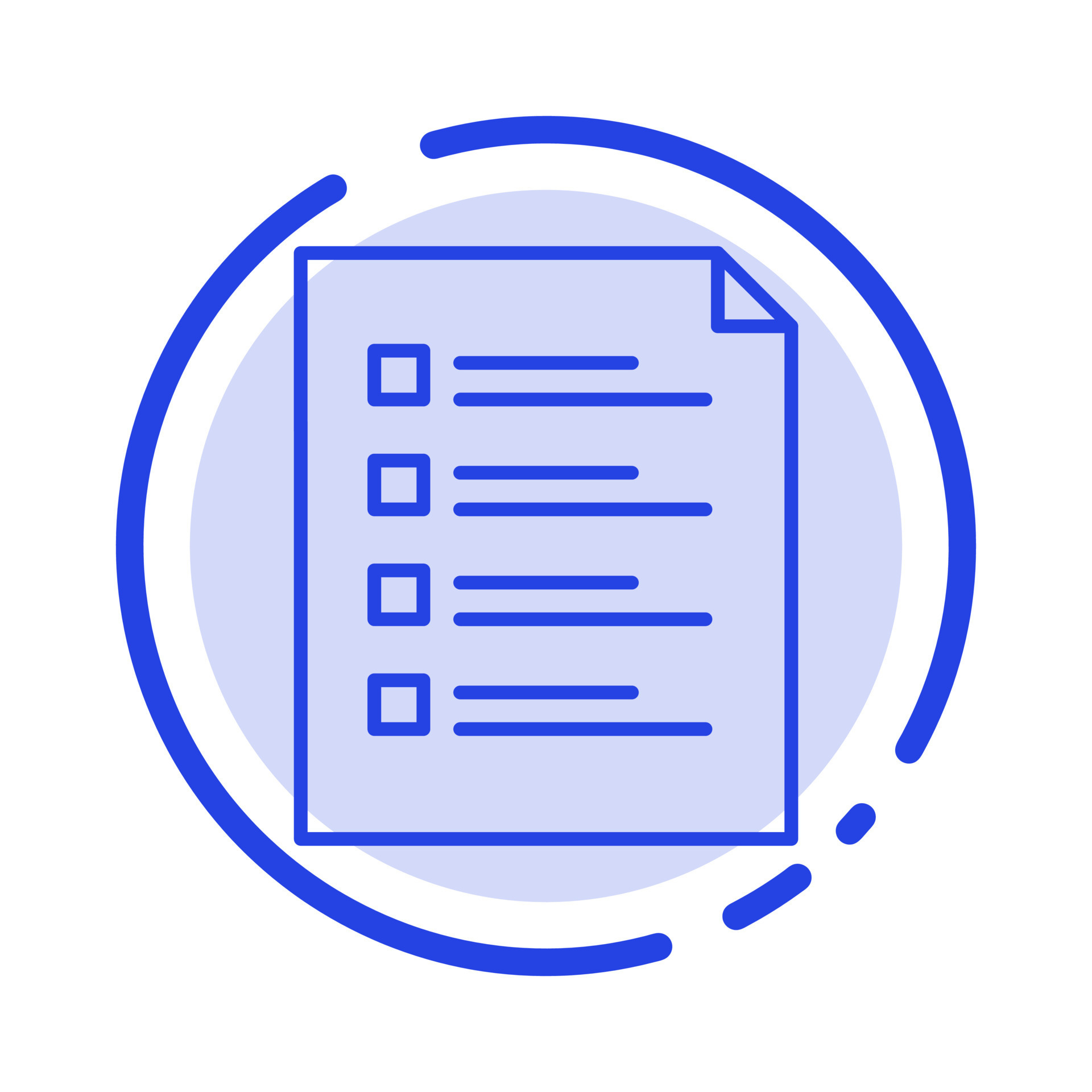 Checklist check file list page task testing blue dotted line line icon 