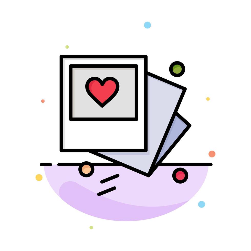 Gallery Photo Love Wedding Abstract Flat Color Icon Template vector