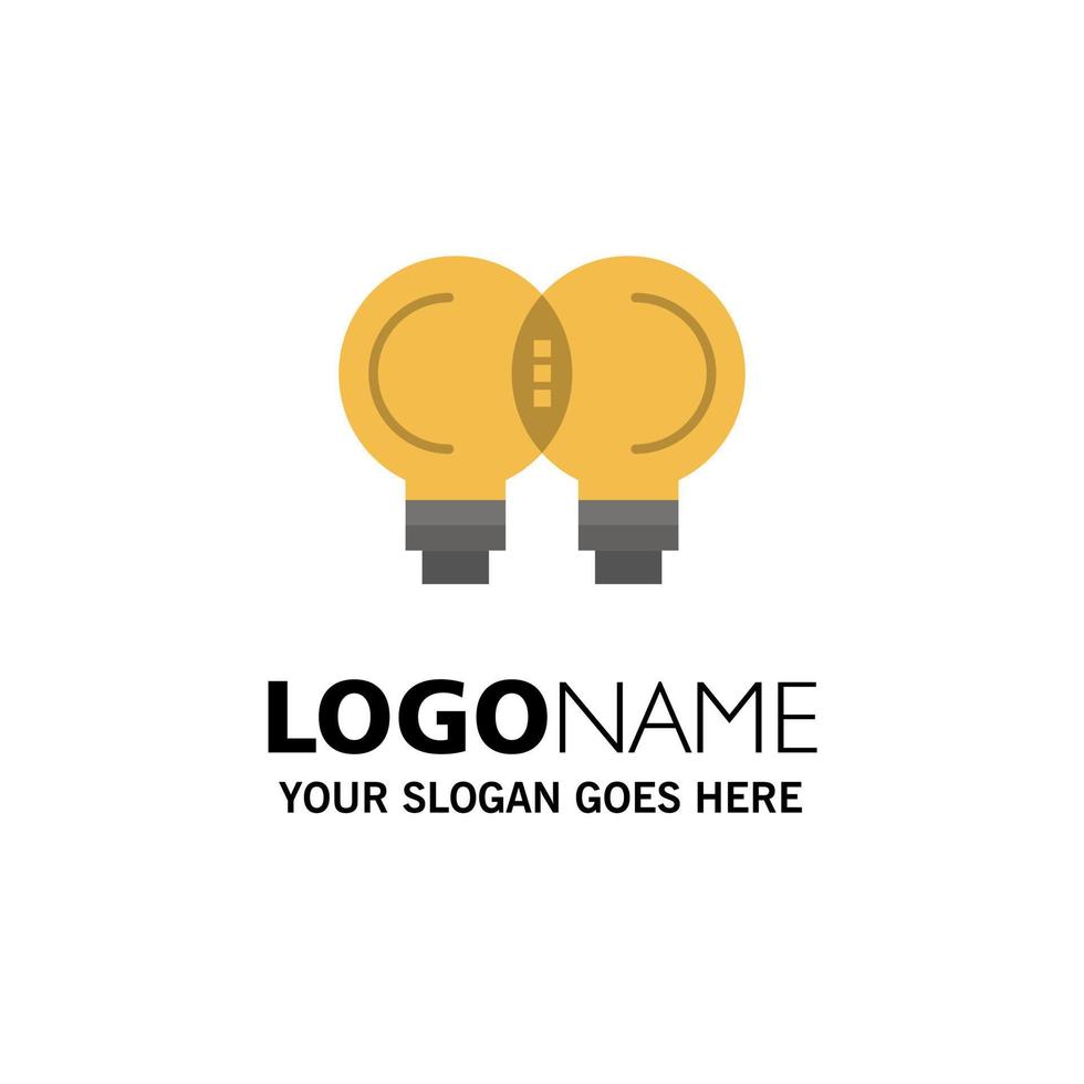 Idea Innovation Mechanic Thinking Business Logo Template Flat Color vector