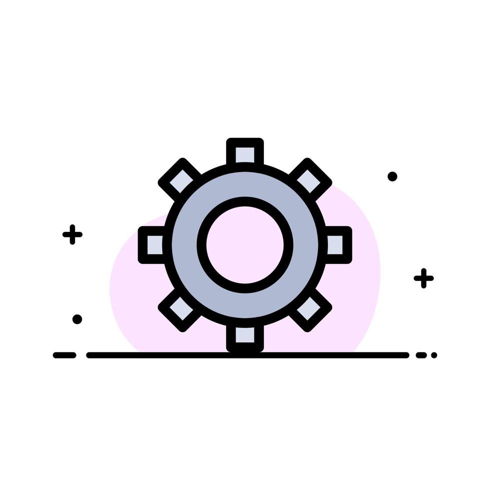Cogs Gear Setting  Business Flat Line Filled Icon Vector Banner Template