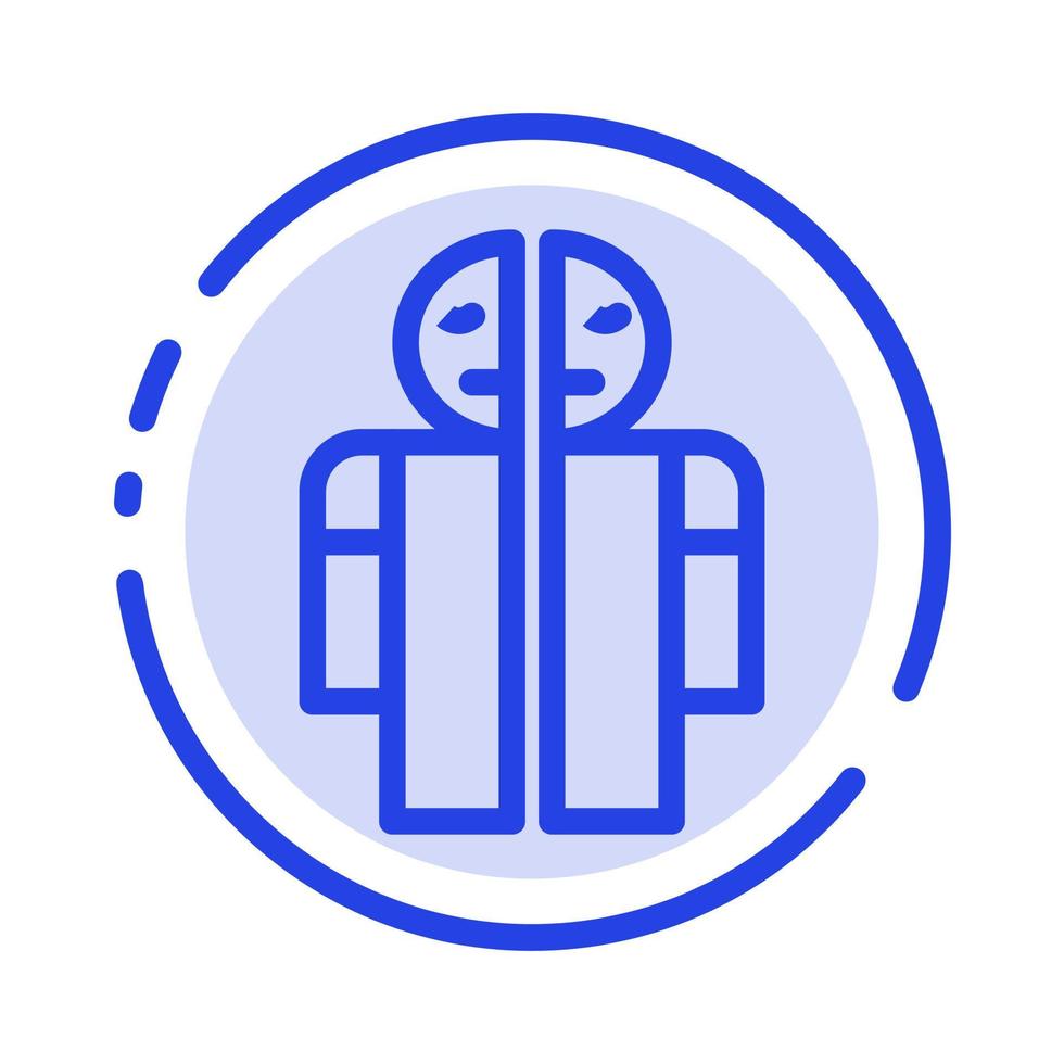 Man Broken Broken Medical Human Blue Dotted Line Line Icon vector