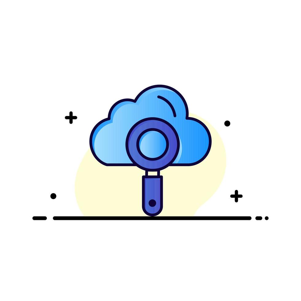 Cloud Computing Search Find Business Logo Template Flat Color vector