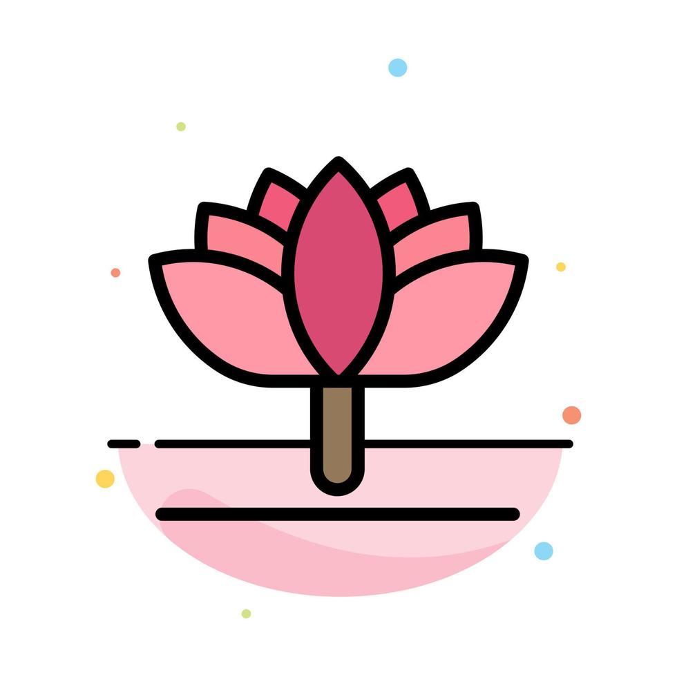 Flower Spring Flower Tulip Abstract Flat Color Icon Template vector