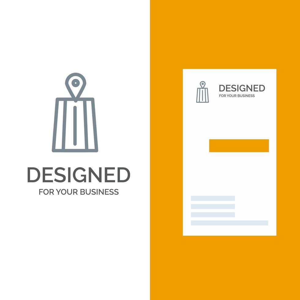 Navigation Road Route Grey Logo Design and Business Card Template vector