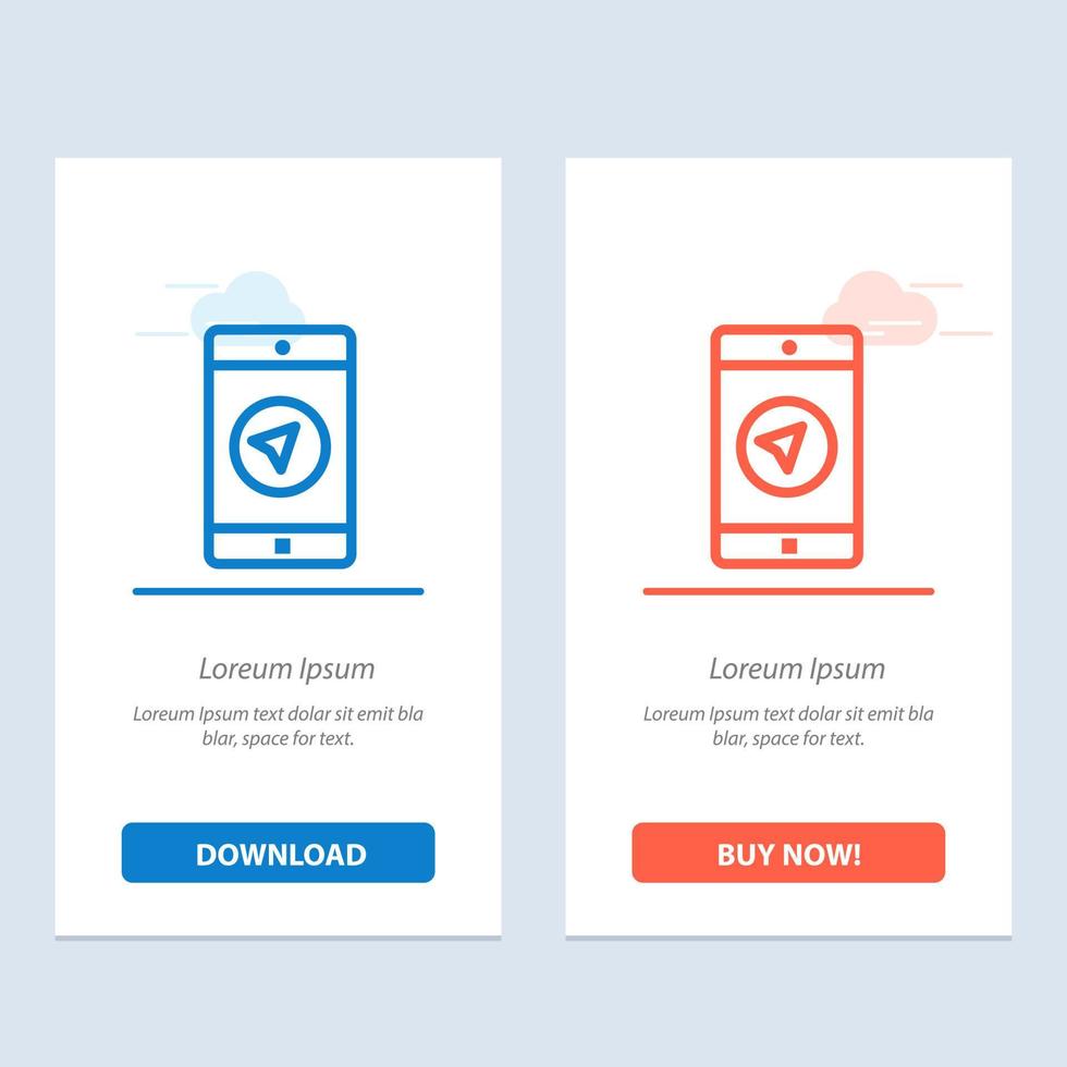 Application Message Mobile Apps poniter  Blue and Red Download and Buy Now web Widget Card Template vector