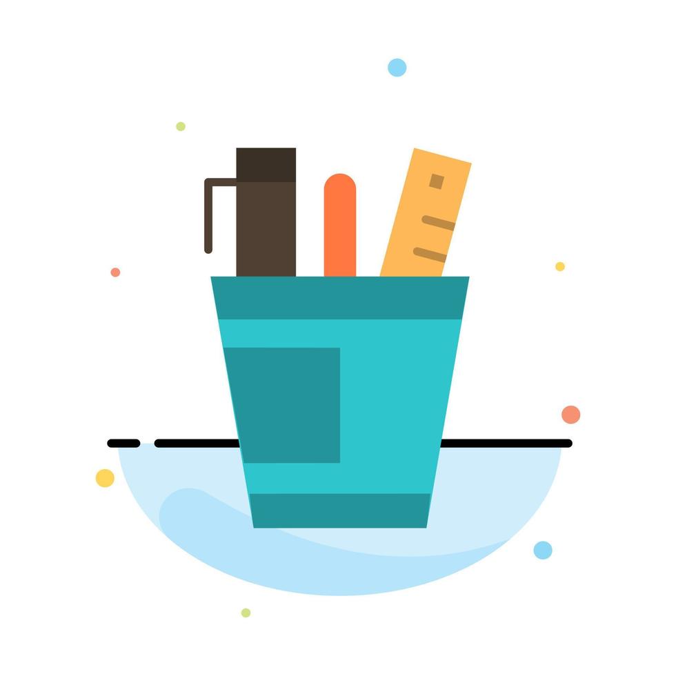Pen Desk Office Organizer Supplies Supply Tools Abstract Flat Color Icon Template vector