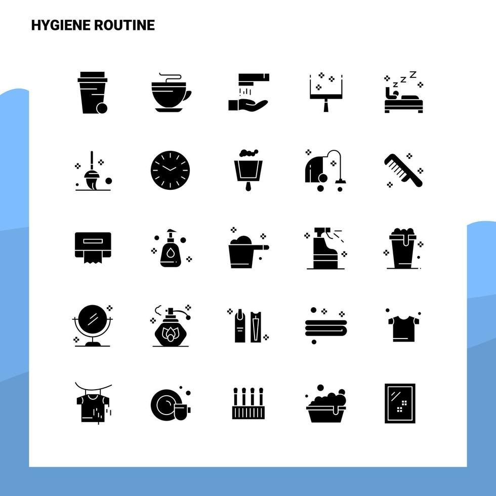 25 Hygiene Routine Icon set Solid Glyph Icon Vector Illustration Template For Web and Mobile Ideas for business company