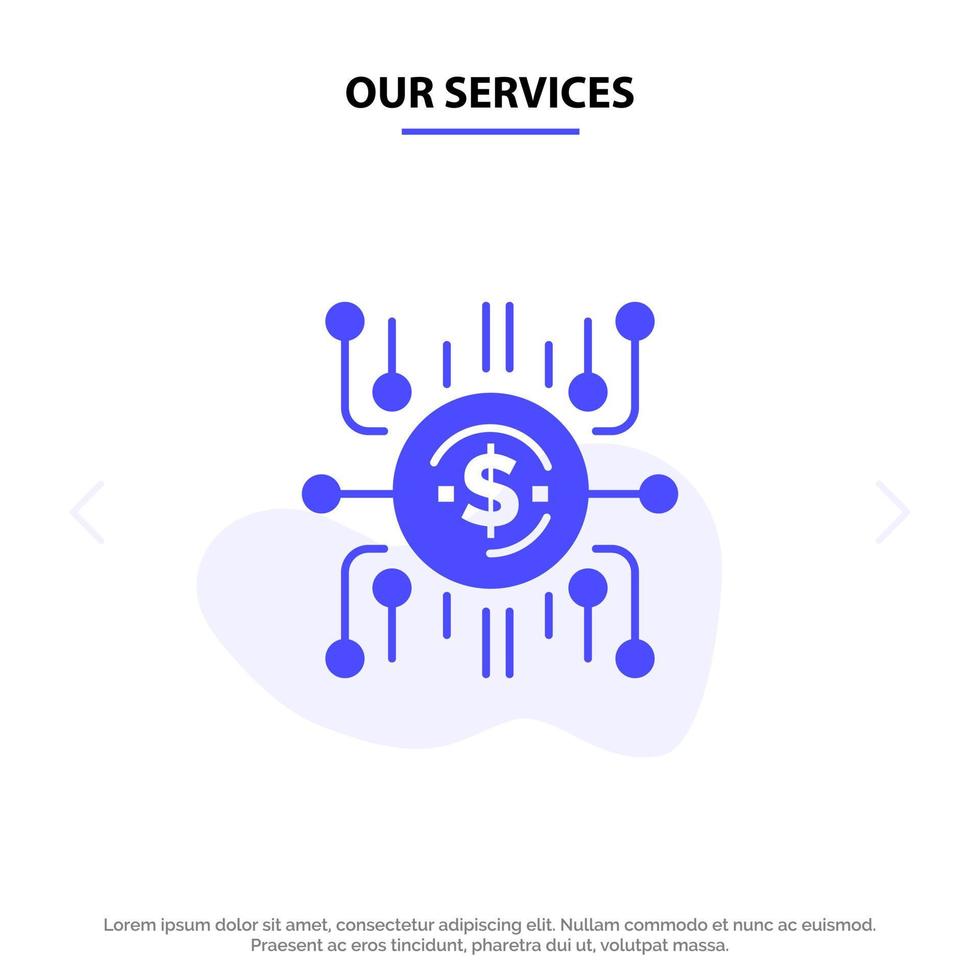 Our Services Crowd fund Crowd funding Crowd sale Crowd selling Funding Solid Glyph Icon Web card Template vector