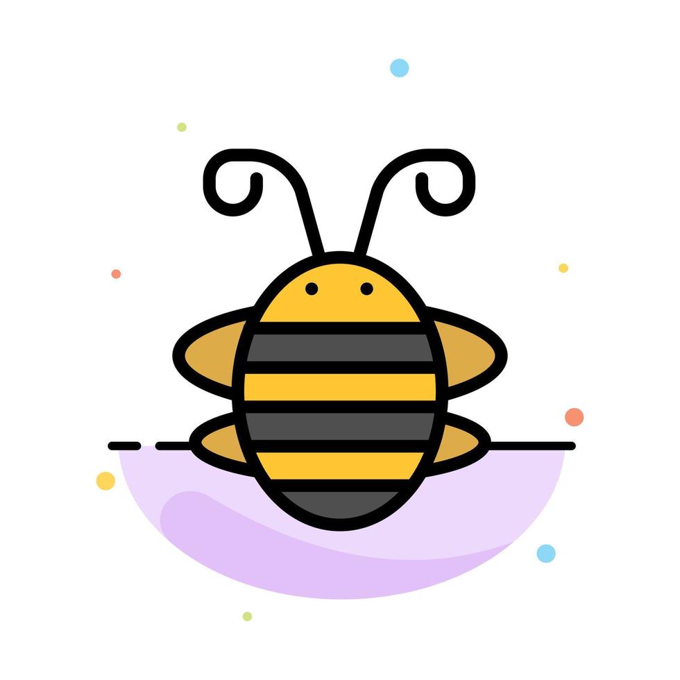 Bee Insect Beetle Bug Ladybird Ladybug Abstract Flat Color Icon Template vector