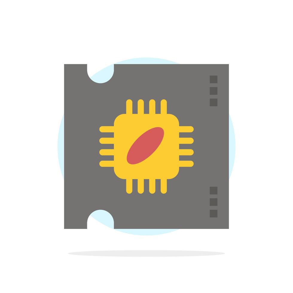 cpu microchip procesador procesador chip círculo abstracto fondo color plano icono vector