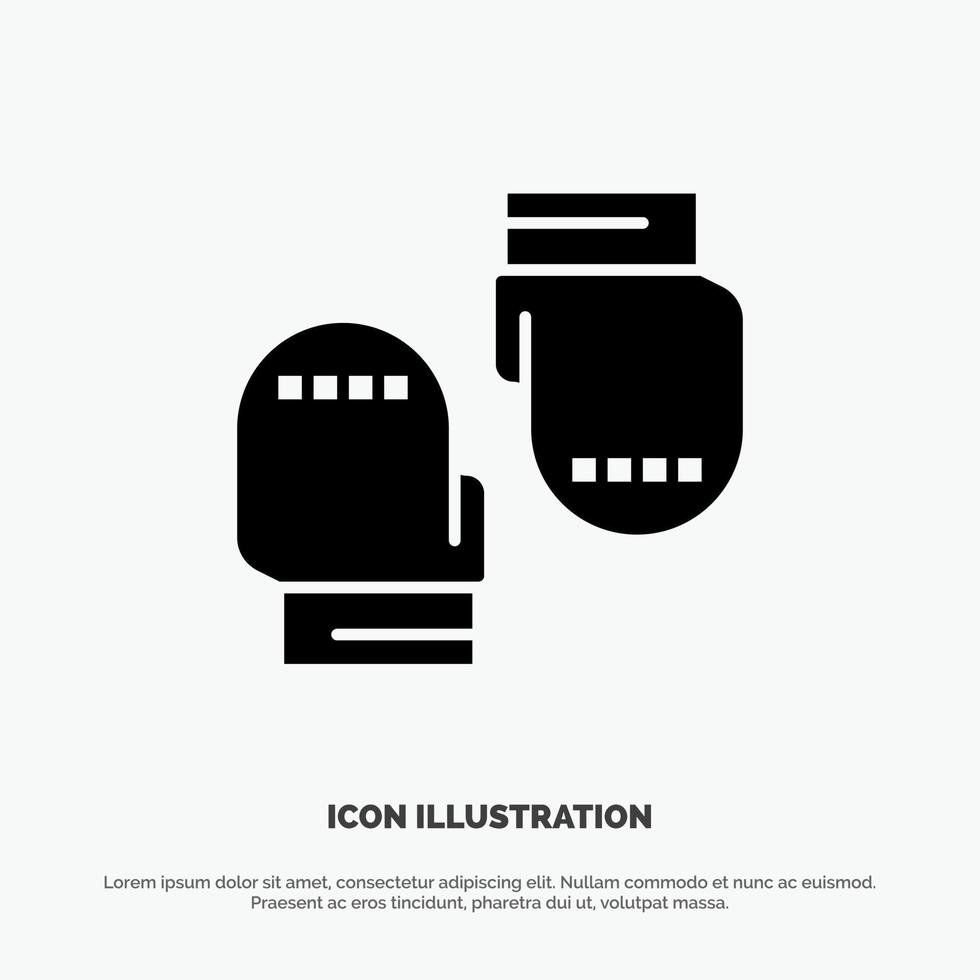 Boxing Glove Gloves Protective solid Glyph Icon vector