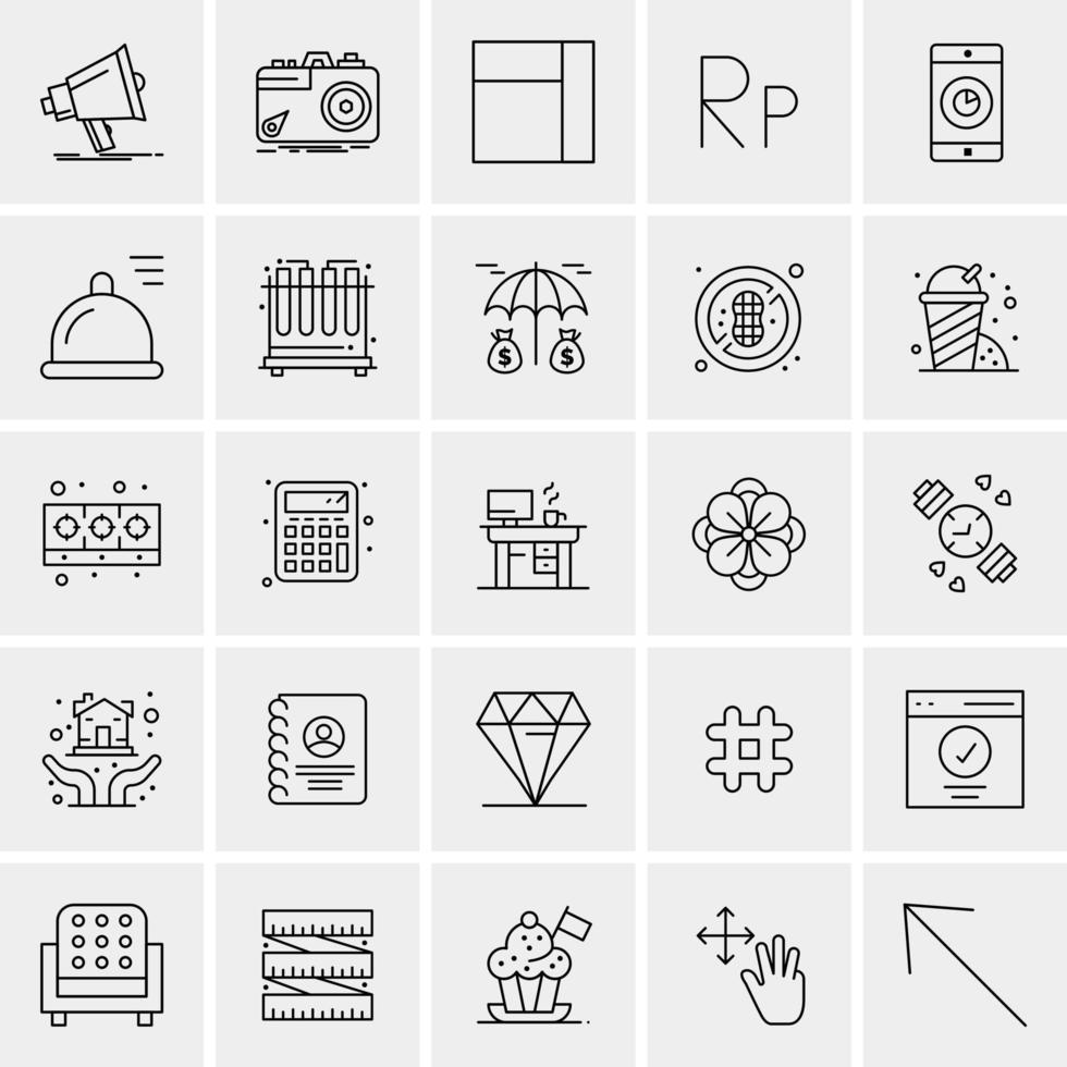 25 iconos de negocios universales vector ilustración de icono creativo para usar en proyectos relacionados con la web y dispositivos móviles