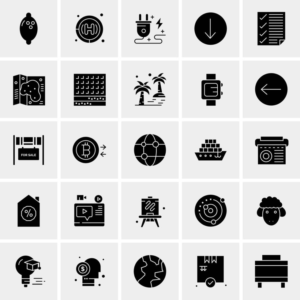 25 iconos de negocios universales vector ilustración de icono creativo para usar en proyectos relacionados con la web y dispositivos móviles