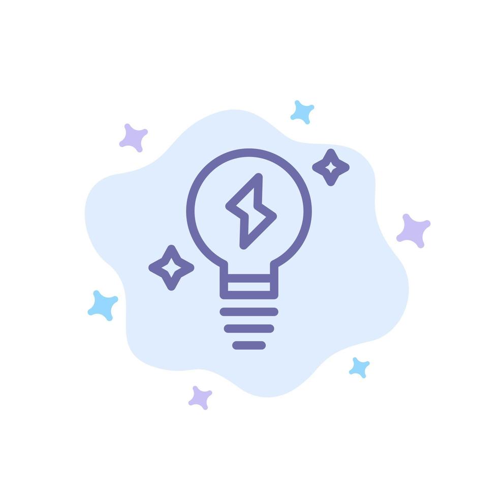 Bulb Light Power Blue Icon on Abstract Cloud Background vector
