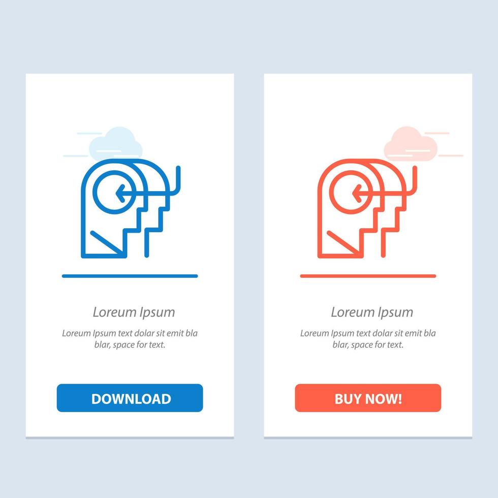 People Teaching Head Mind  Blue and Red Download and Buy Now web Widget Card Template vector