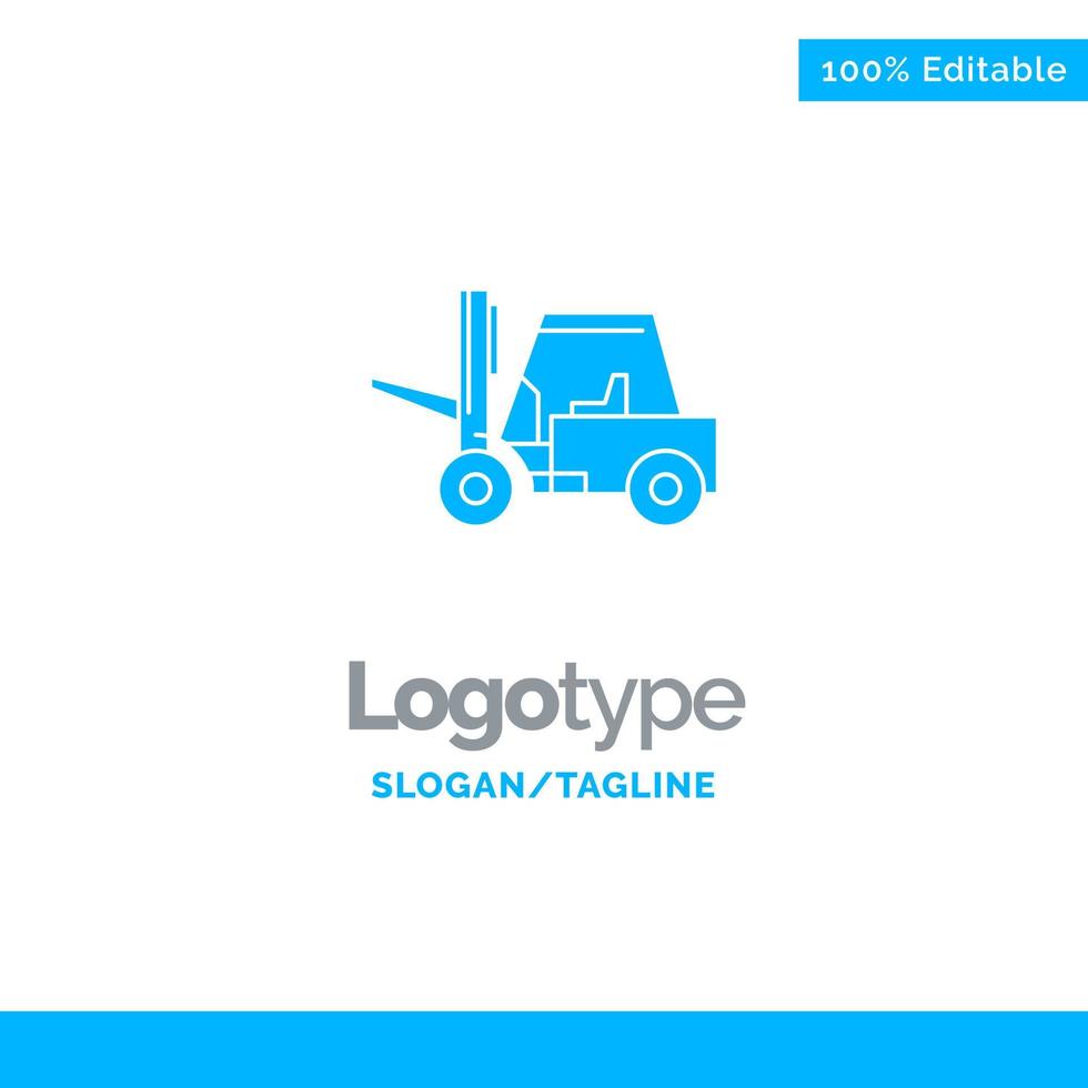 Lifter Lifting Truck Transport Blue Solid Logo Template Place for Tagline vector