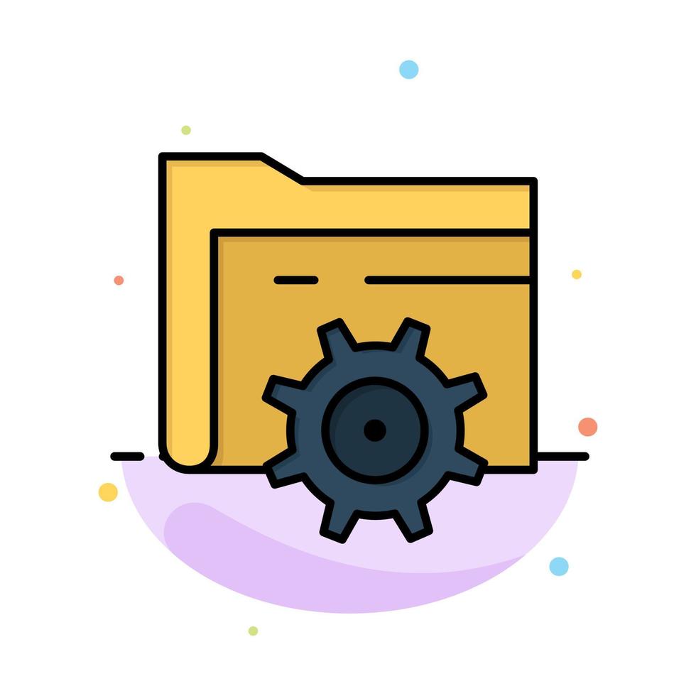 Folder Setting Gear Computing Abstract Flat Color Icon Template vector