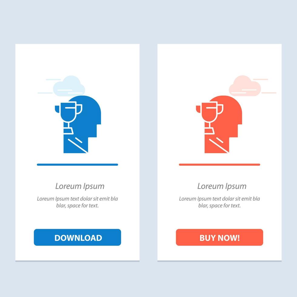 Mind Brian Award Head  Blue and Red Download and Buy Now web Widget Card Template vector