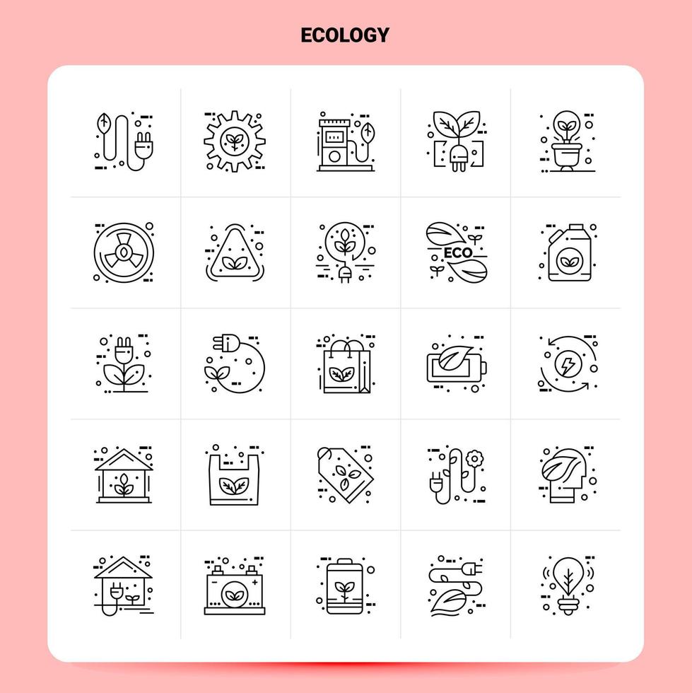 contorno 25 conjunto de iconos de ecología diseño de estilo de línea vectorial conjunto de iconos negros paquete de pictogramas lineales ideas de negocios web y móviles diseño ilustración vectorial vector