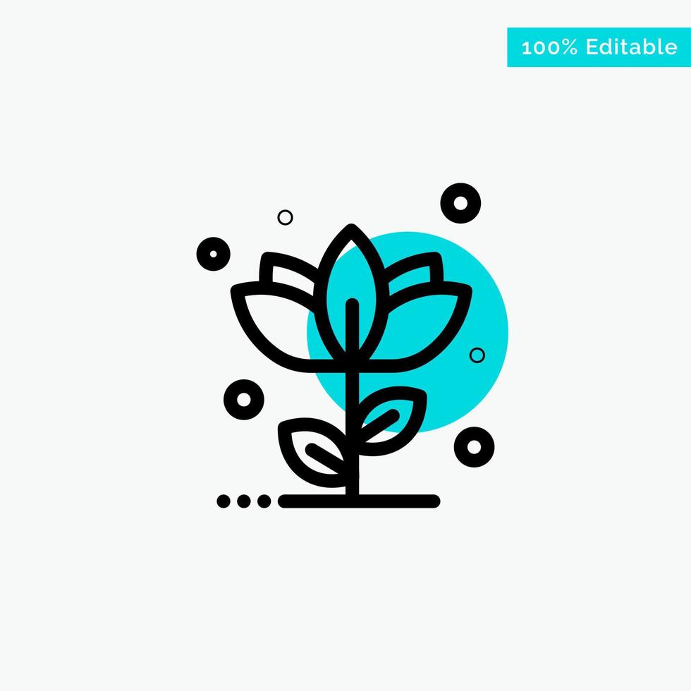 Flora Floral Flower Nature Rose turquoise highlight circle point Vector icon