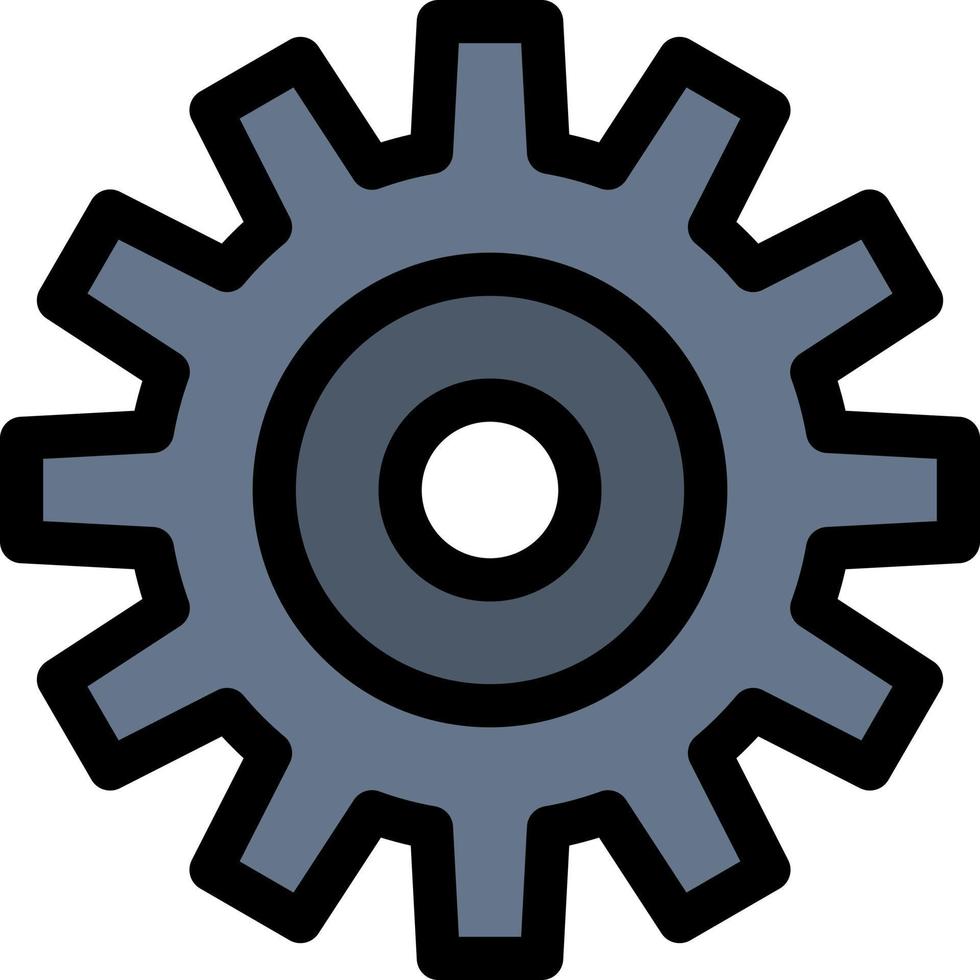 Gear Setting Wheel Cogs  Flat Color Icon Vector icon banner Template