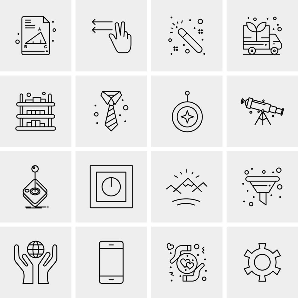 16 iconos de negocios universales vector ilustración de icono creativo para usar en proyectos relacionados con la web y dispositivos móviles