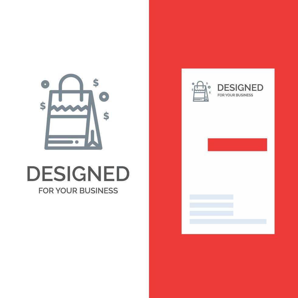 Bag Handbag Usa American Grey Logo Design and Business Card Template vector