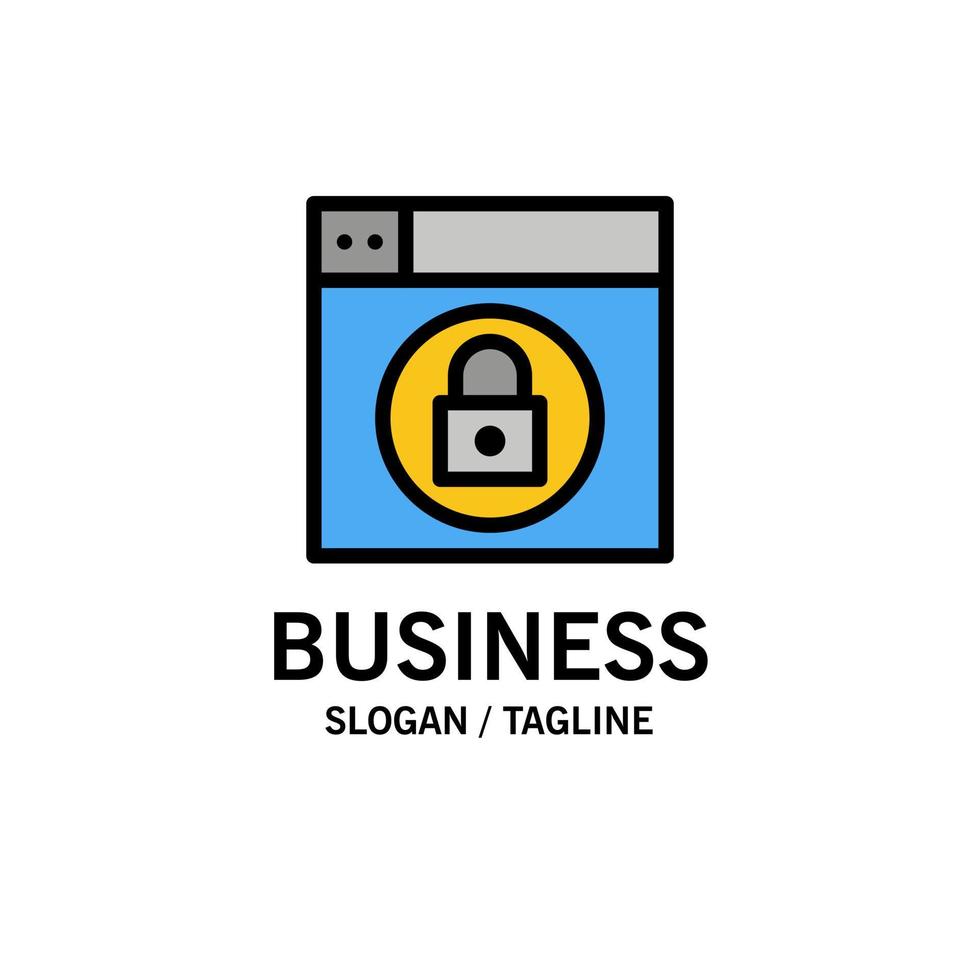 Web Design Lock Business Logo Template Flat Color vector