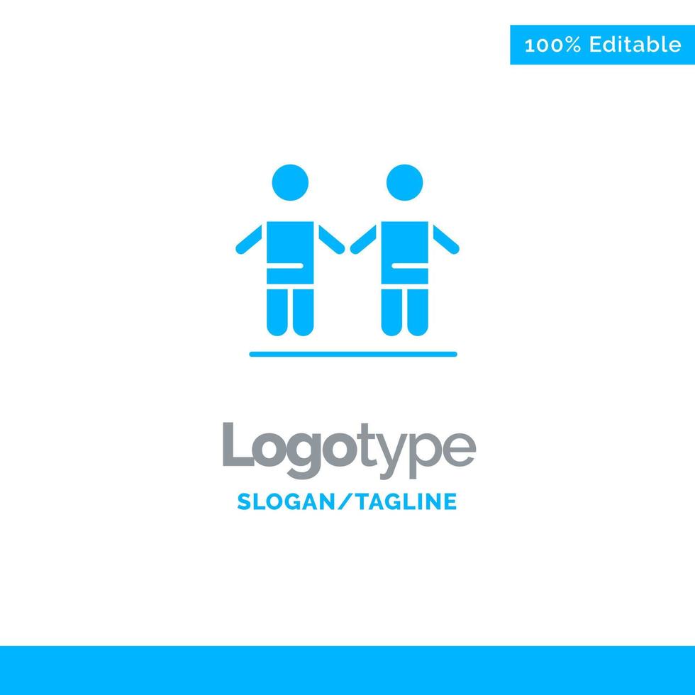 Best Friends Friendship Group Blue Solid Logo Template Place for