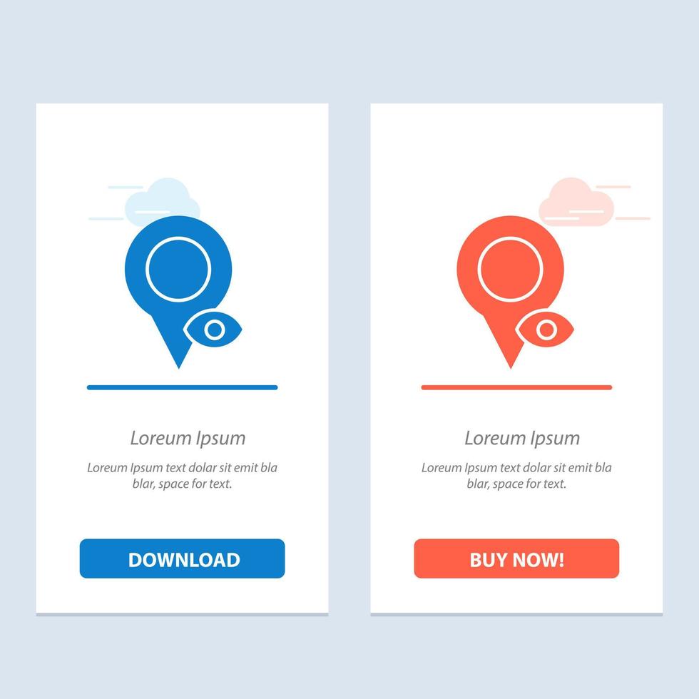Eye Location Map Pointer  Blue and Red Download and Buy Now web Widget Card Template vector