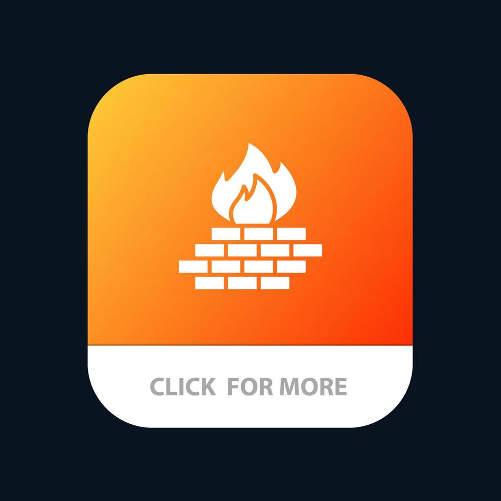 Antivirus Computer Firewall Network Security Mobile App Button Android and IOS Glyph Version vector