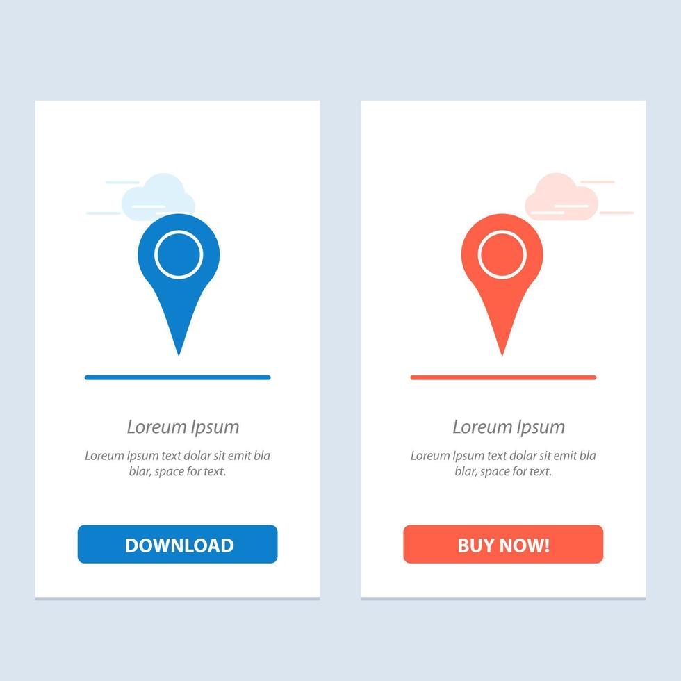 Geo location Location Map Pin  Blue and Red Download and Buy Now web Widget Card Template vector