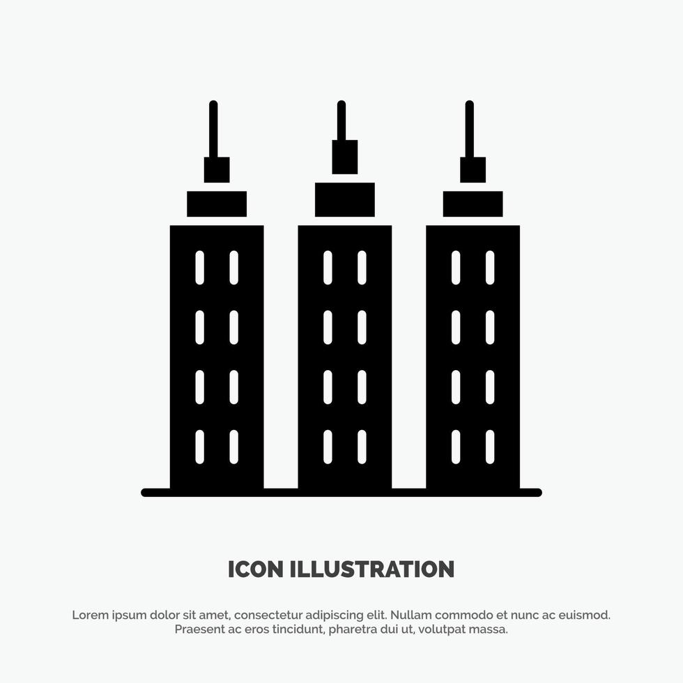 Building Construction Tower solid Glyph Icon vector