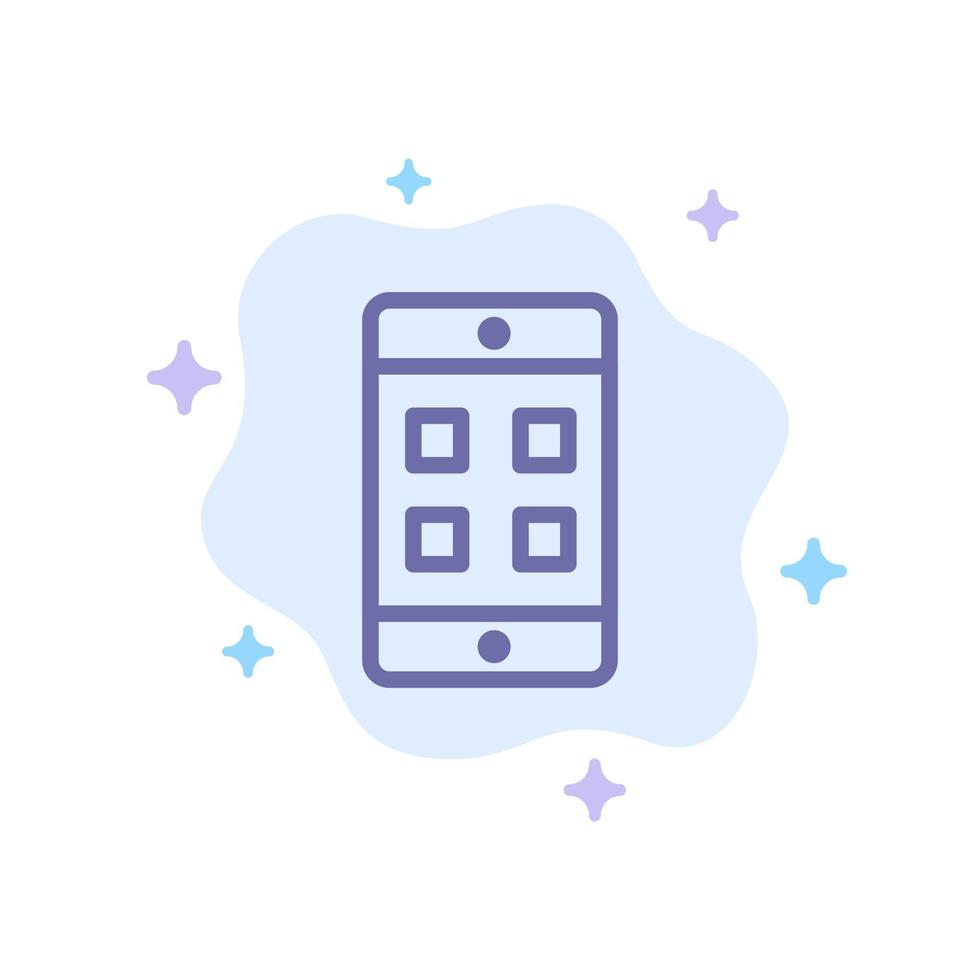 Mobile Cell Box Blue Icon on Abstract Cloud Background vector