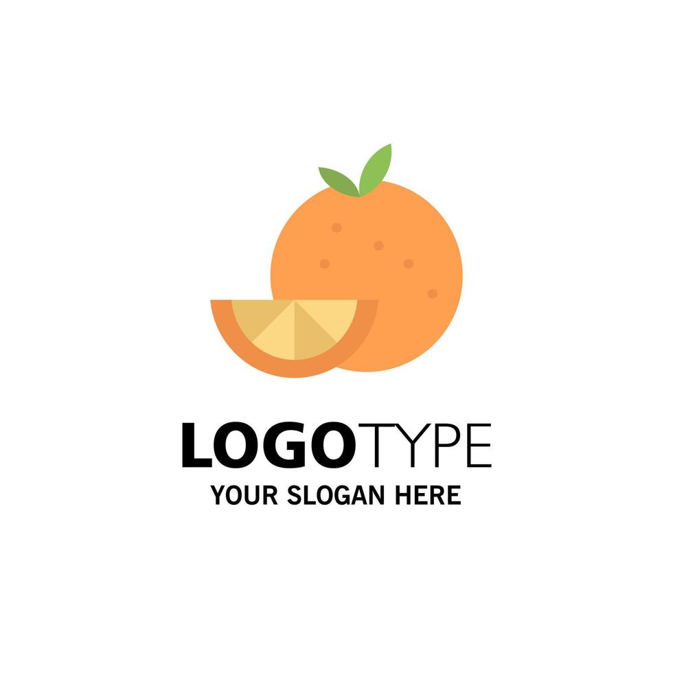Orange Food Fruit Madrigal Business Logo Template Flat Color vector