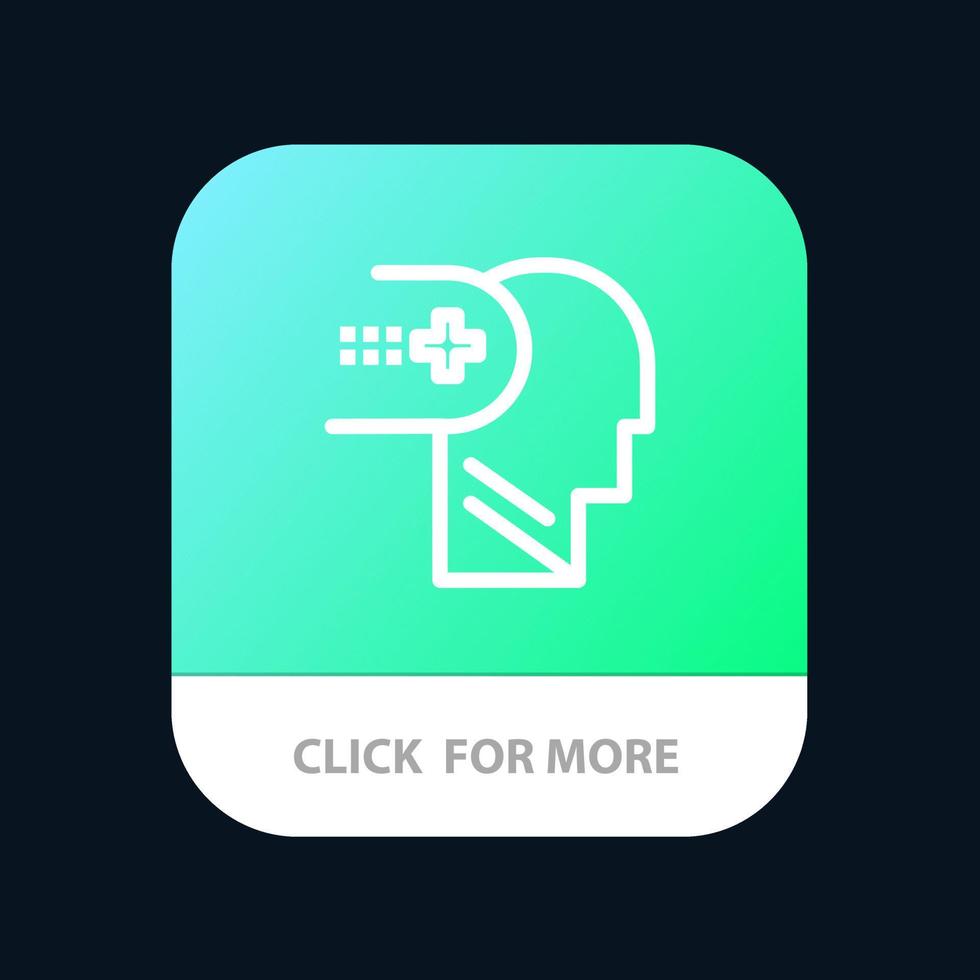 Health Mental Medical Mind Mobile App Button Android and IOS Line Version vector