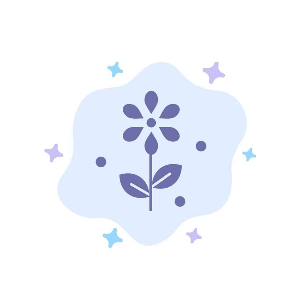 Flower Easter Nature Blue Icon on Abstract Cloud Background vector