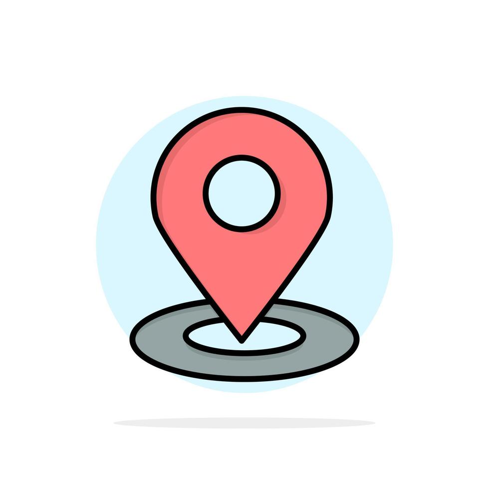 examinar mapa ubicación de navegación círculo abstracto fondo color plano icono vector